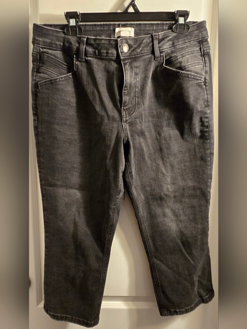 Maurices Light Black/Dark Gray Original Fit Mid-Rise Crop Jean